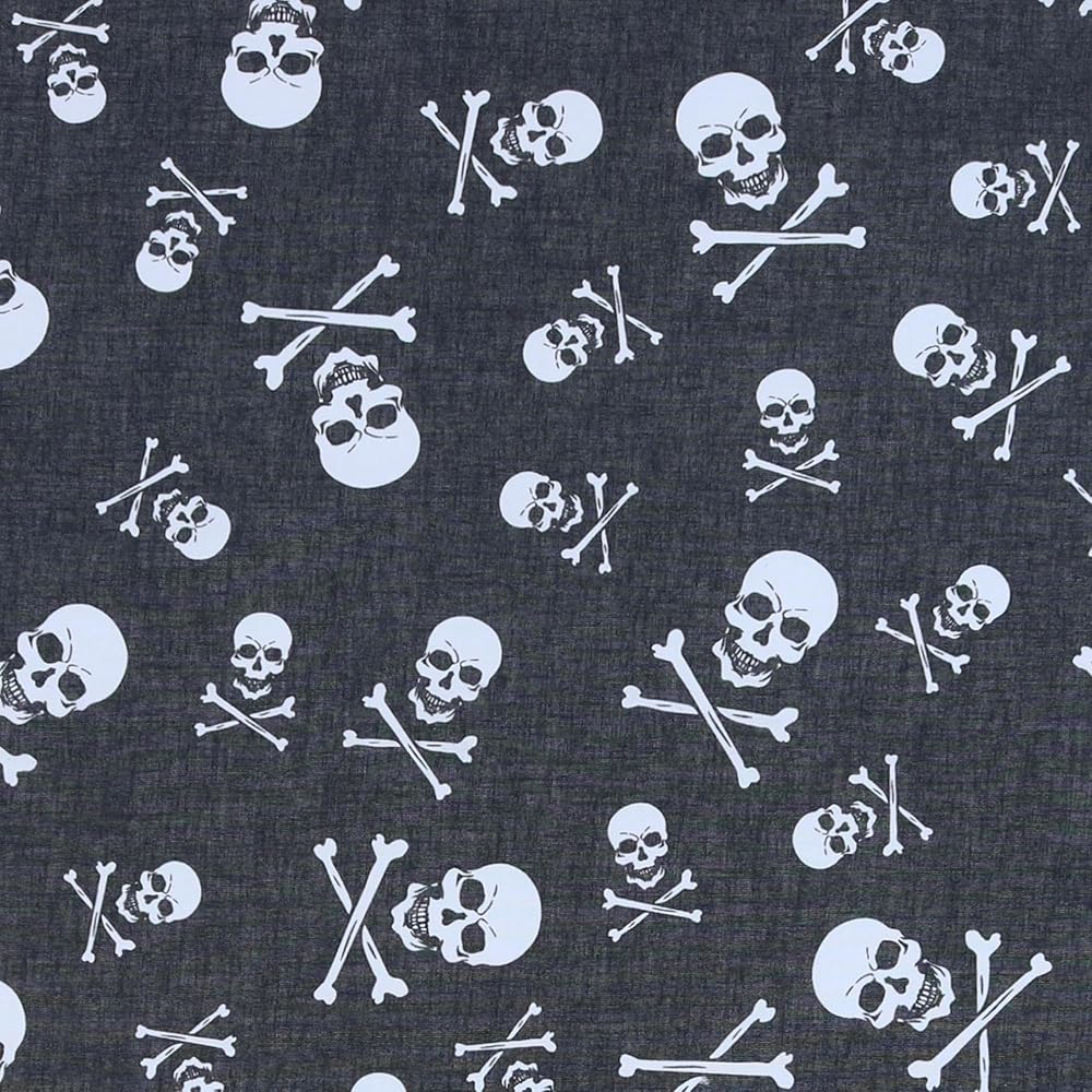 Amazon.com: CTM Skull & Crossbones Bandana, Black : Clothing